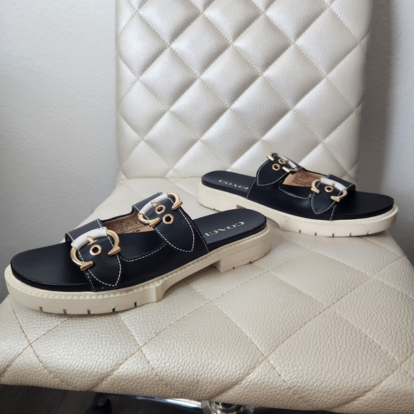 Coach Double Strap Platform Sandals - Picture 5 of 10